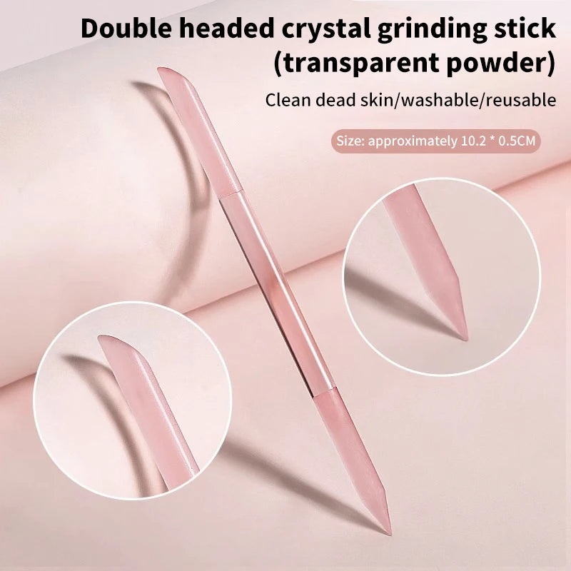 1Pcs Glass Cuticle Pusher Nail Manicure Stick Professional Precision Filing CuticleRemover PedicureForManicure Nails Accessories Peaceful Pleasures Health and Wellness Pink
