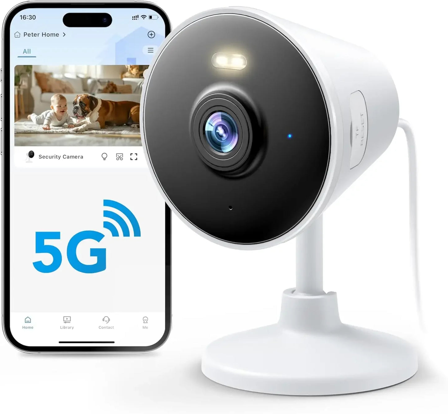 5G/2.4G WiFi Security Camera with Color Night Vision, 1080P HD, Motion Detection & 2-Way Audio for Home Monitoring Peaceful Pleasures Health and Wellness United States