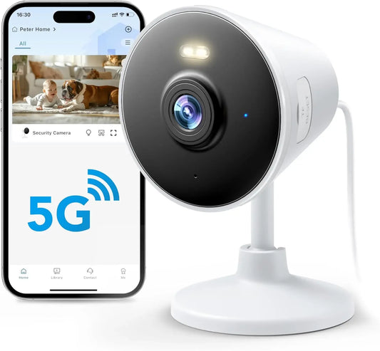 5G/2.4G WiFi Security Camera with Color Night Vision, 1080P HD, Motion Detection & 2-Way Audio for Home Monitoring Peaceful Pleasures Health and Wellness United States