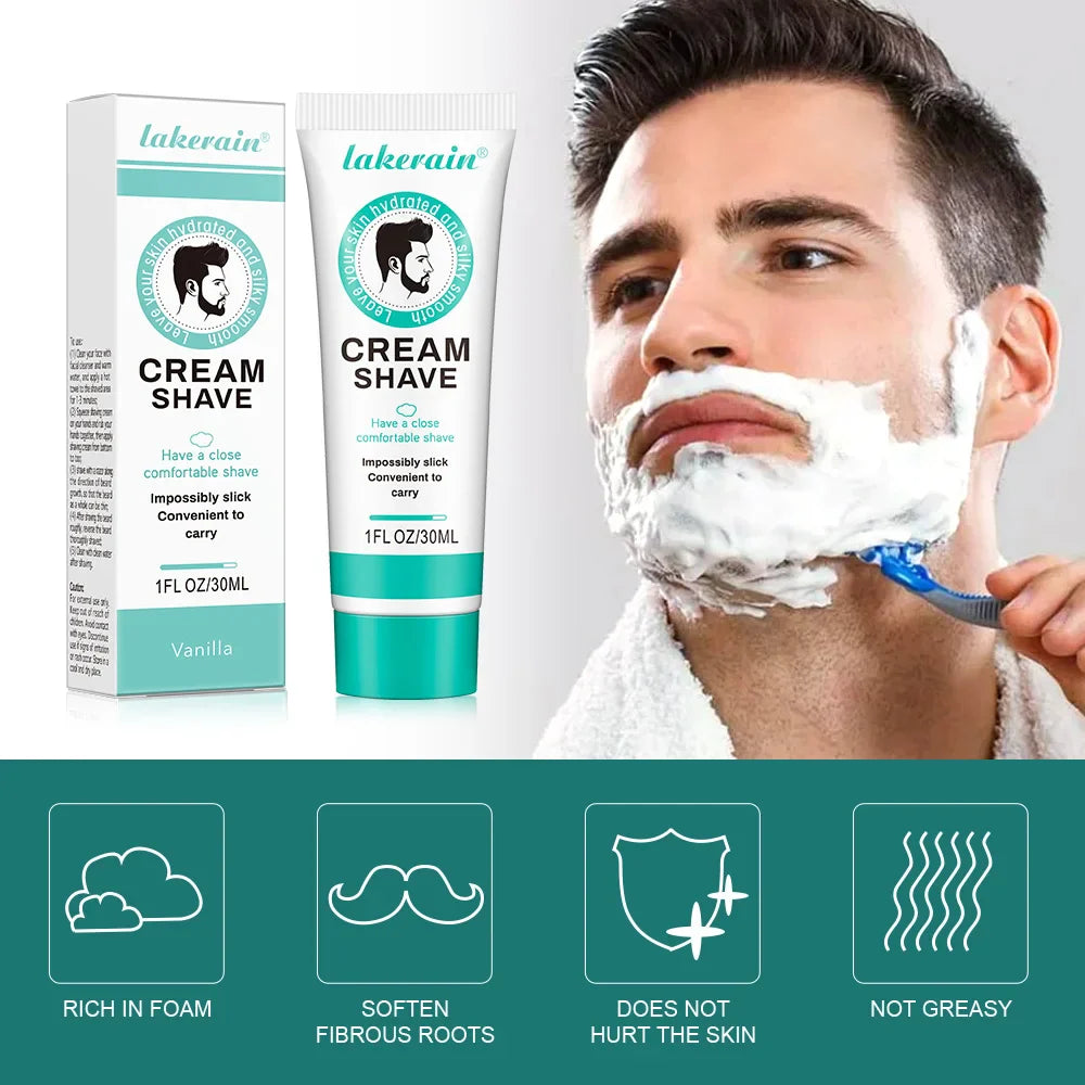 Men's Natural Shaving Cream – Dense Foam, Softens Beard | 30g