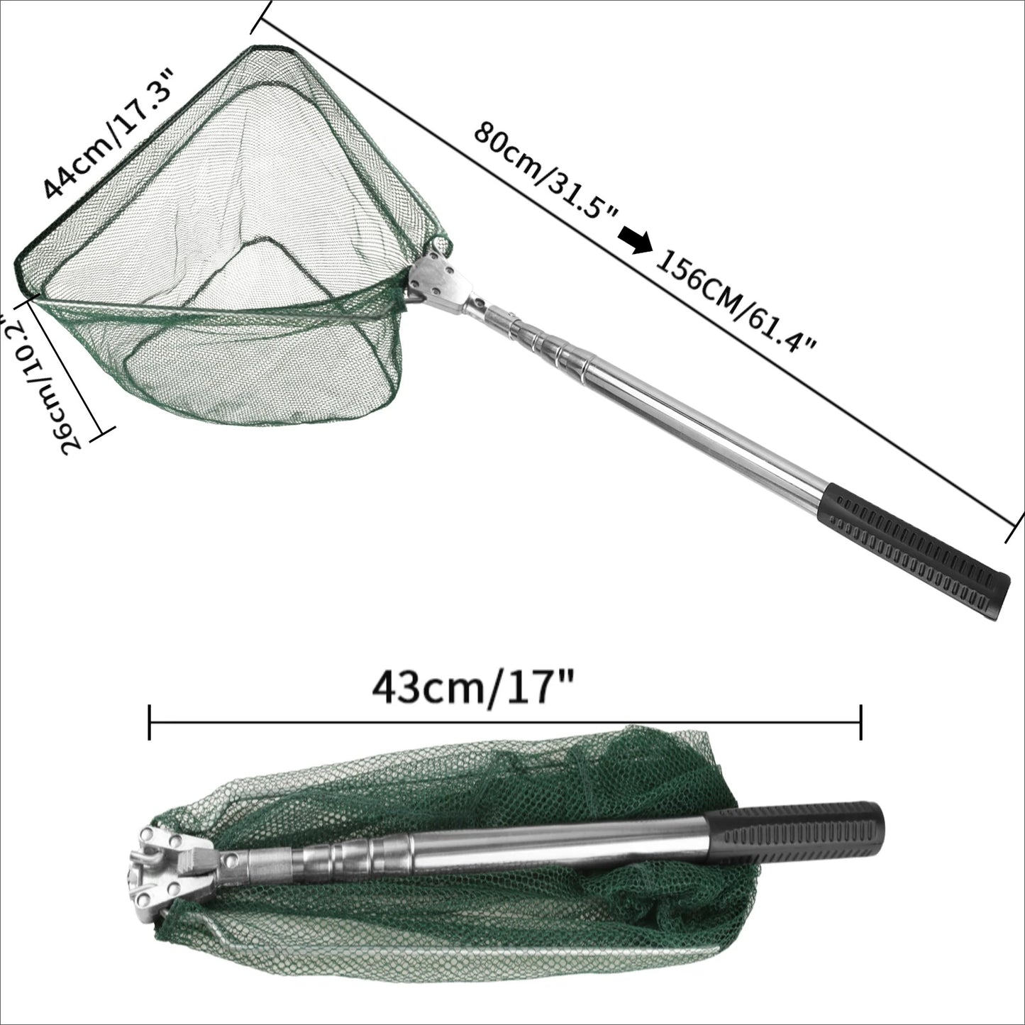 Telescoping Foldable Fishing Landing Net – Extends to 190cm