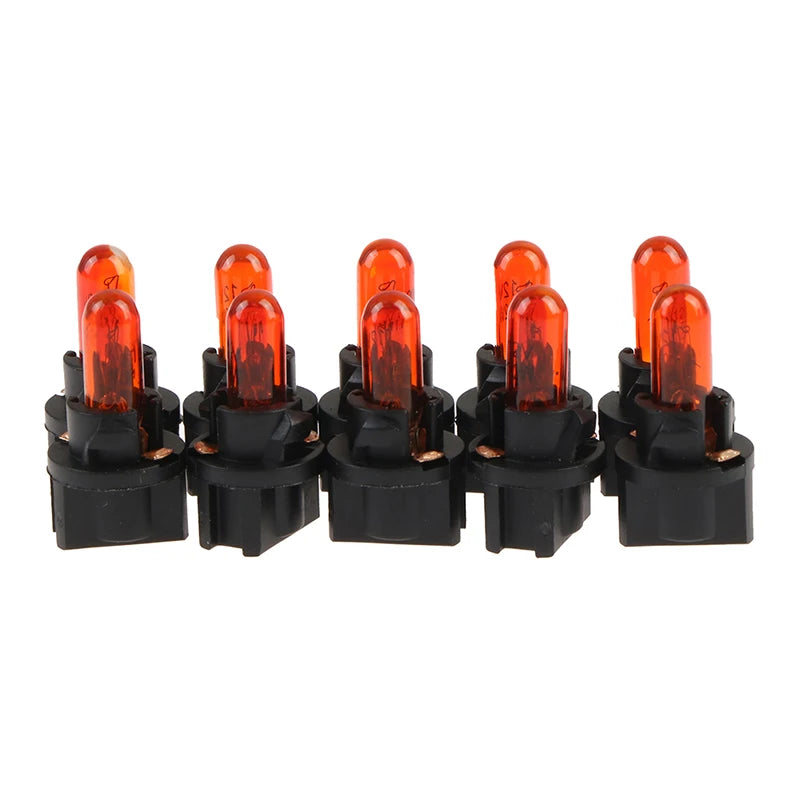 10PCS 12V T5.5 Led Bulb W1.2WCar Interior Lights Dashboard Heating Indicator Wedge Auto Instrument Lamp Air Conditioning Lamp Peaceful Pleasures Health and Wellness Amber