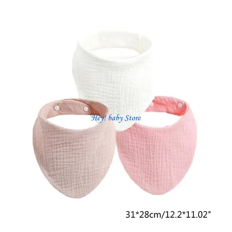 3-Pack Baby Drool Bibs | Soft Cotton Burp Cloths for Newborns