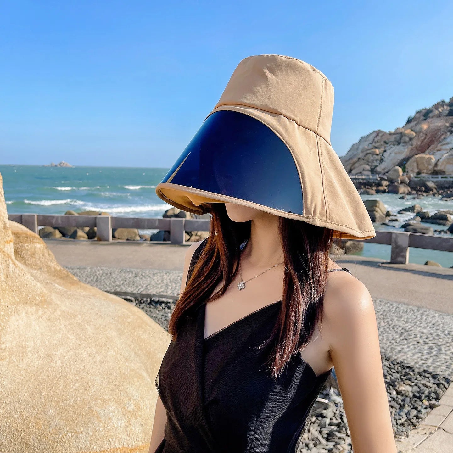 Full Face Coverage Bucket Hat – Women's Wide Brim Sun Hat