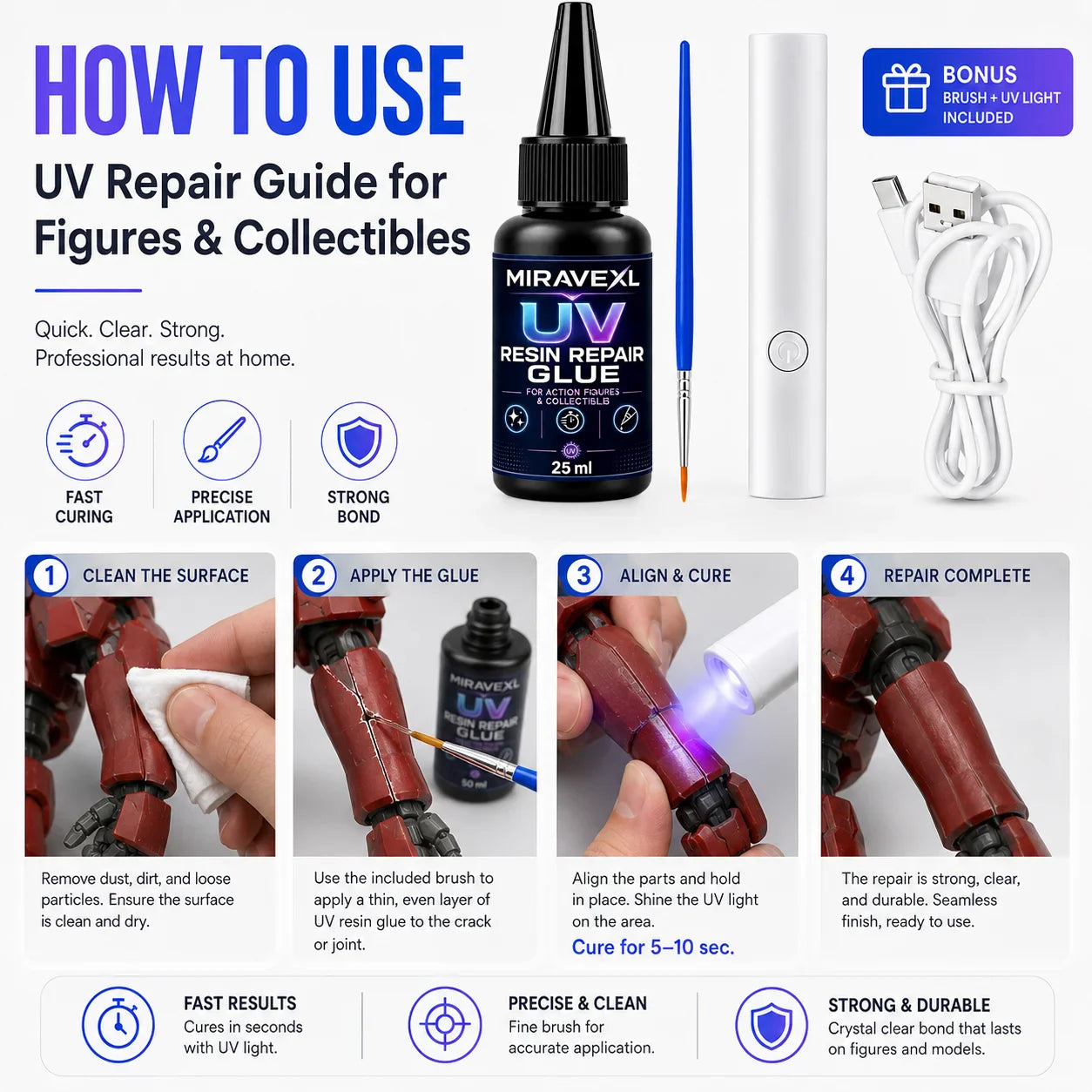 25g UV Epoxy Resin Glue – Clear, Fast-Curing DIY Craft Adhesive