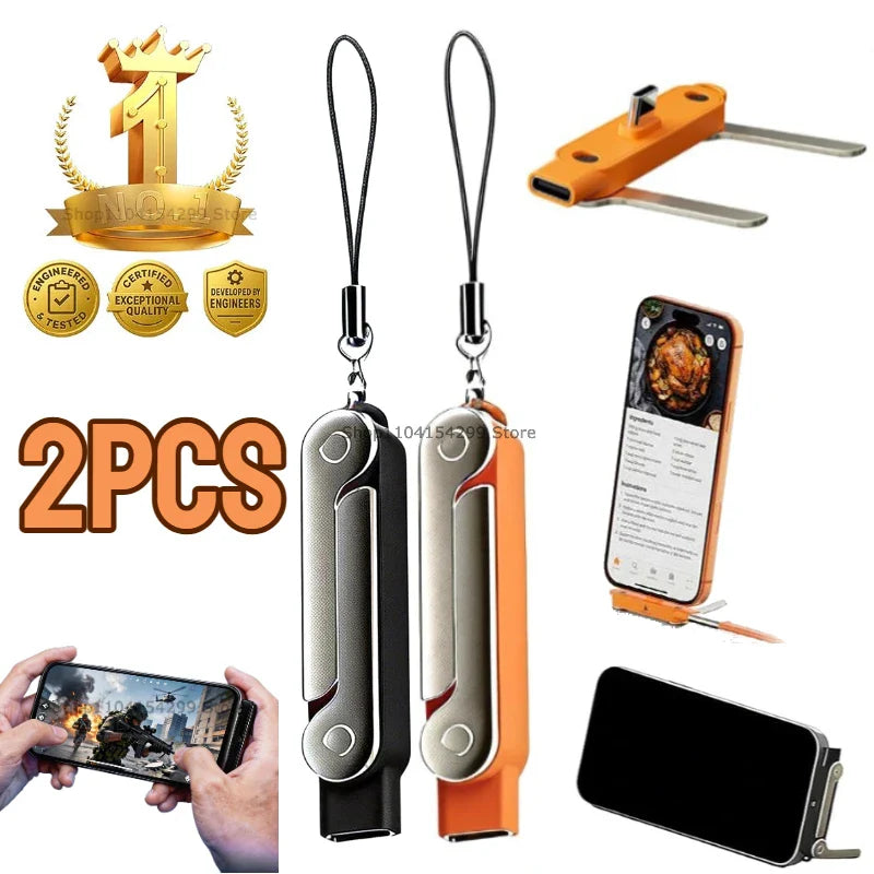 240W USB-C Flat Cable with Foldable Phone Stand Holder