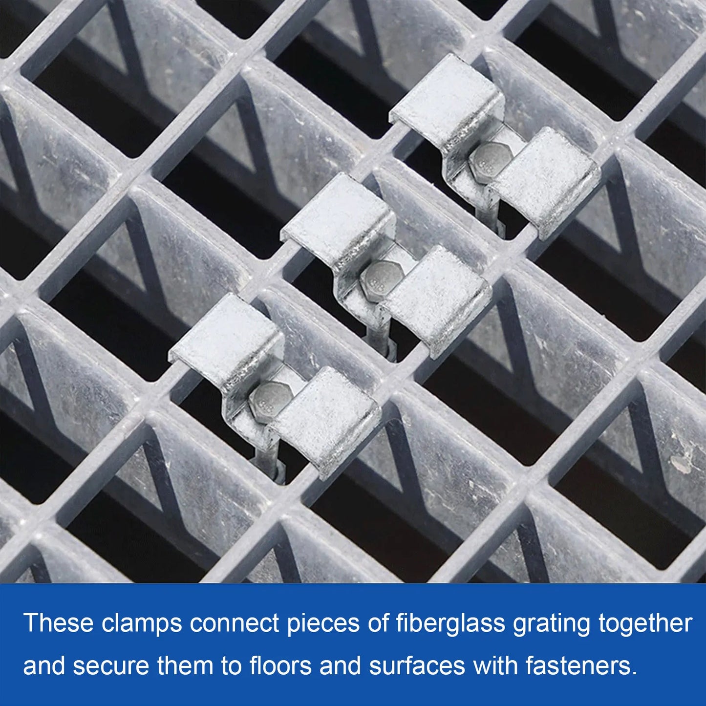 25pcs Grating Clamps Galvanized Steel Saddle Clamps for Industrial Flooring Drainage Systems Mezzanines Walkways Stair Treads Peaceful Pleasures Health and Wellness