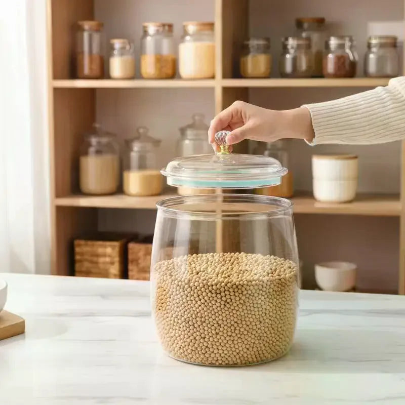 Transparent Sealed Storage Jar with Lid | Kitchen Organizer