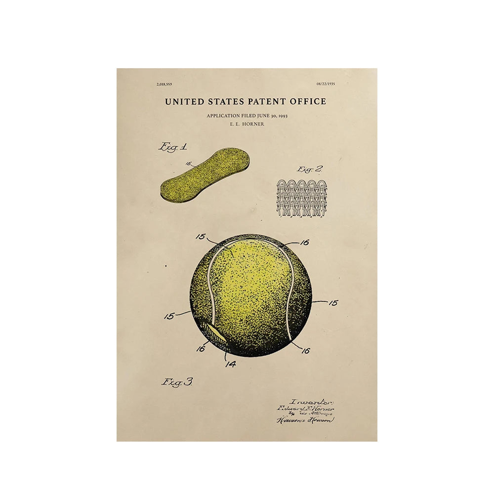 Tennis Evolution Wall Art Poster Aussie Open Canvas Art Prints US Open Wall Decor Picture Wimbledon Tennis Canvas Painting Peaceful Pleasures Health and Wellness PF38011 30x40cm Unframed