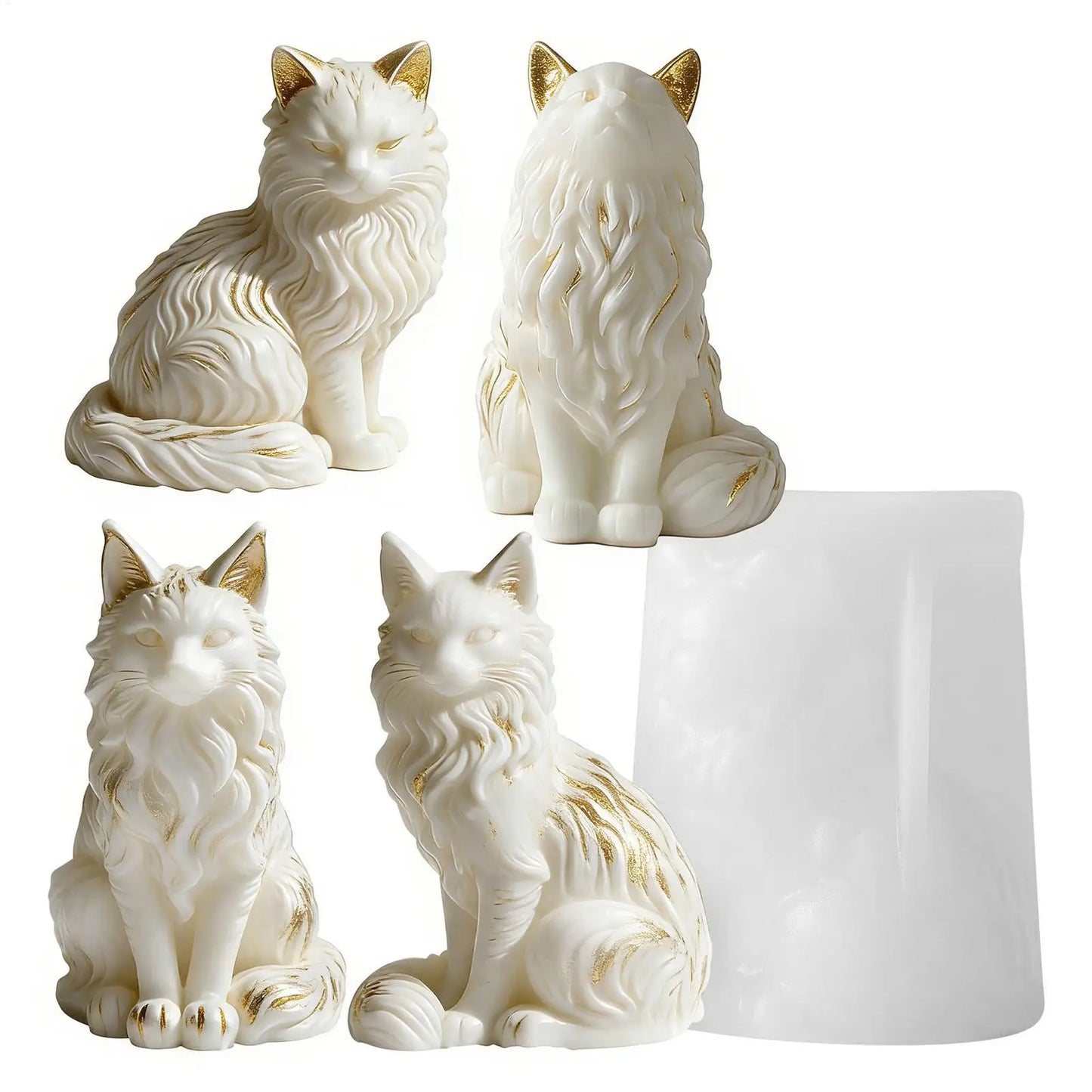 Cat Shape Resin Mold Sitting Concrete Decoration Craft Resin Soap Mold for Home Room Wedding Party Dinner Table Decorations Peaceful Pleasures Health and Wellness