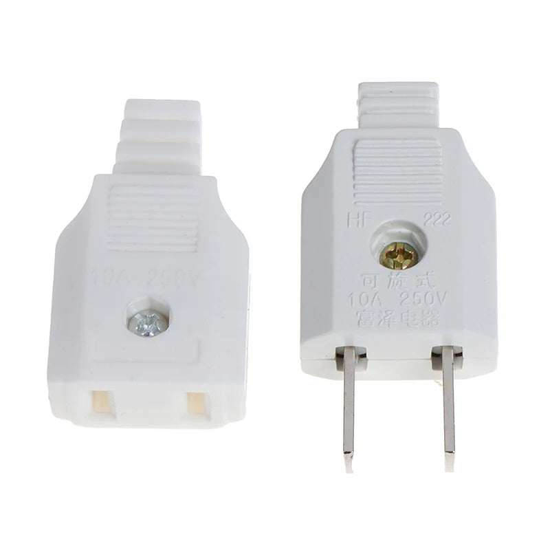 US 2 Flat Pin AC Electric Power Male Plug Female Socket Outlet Adapter Wire Plug Electrical Adapter AC Electrical Socket Outlet Peaceful Pleasures Health and Wellness