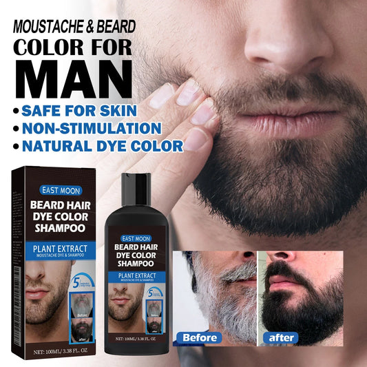 East Moon Herbal Black Hair & Beard Dye Shampoo for Men 100ml Hair & Beard Dye Shampoo Oasis Select