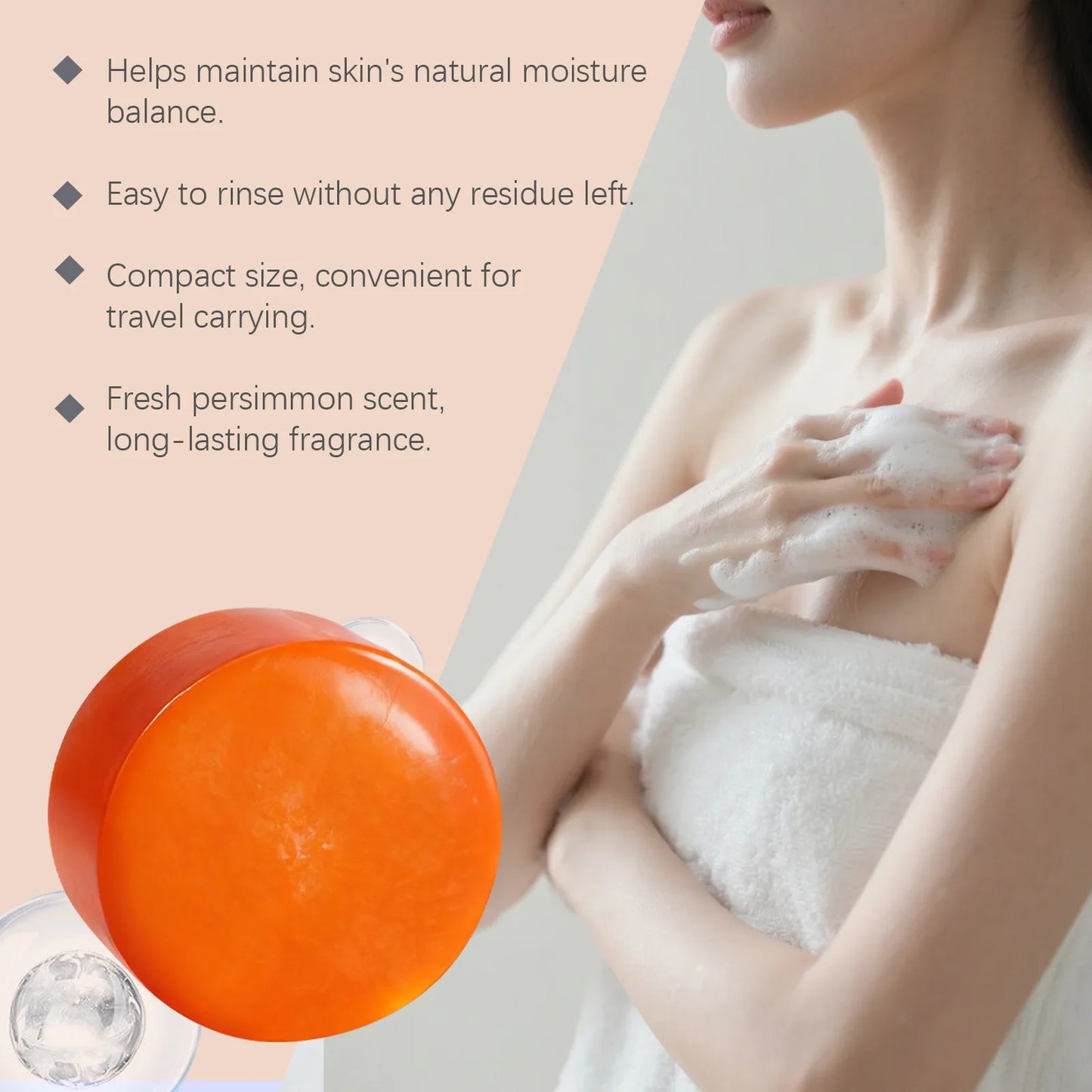 OceAura Persimmon Firming Moisturizing Cleansing Soap