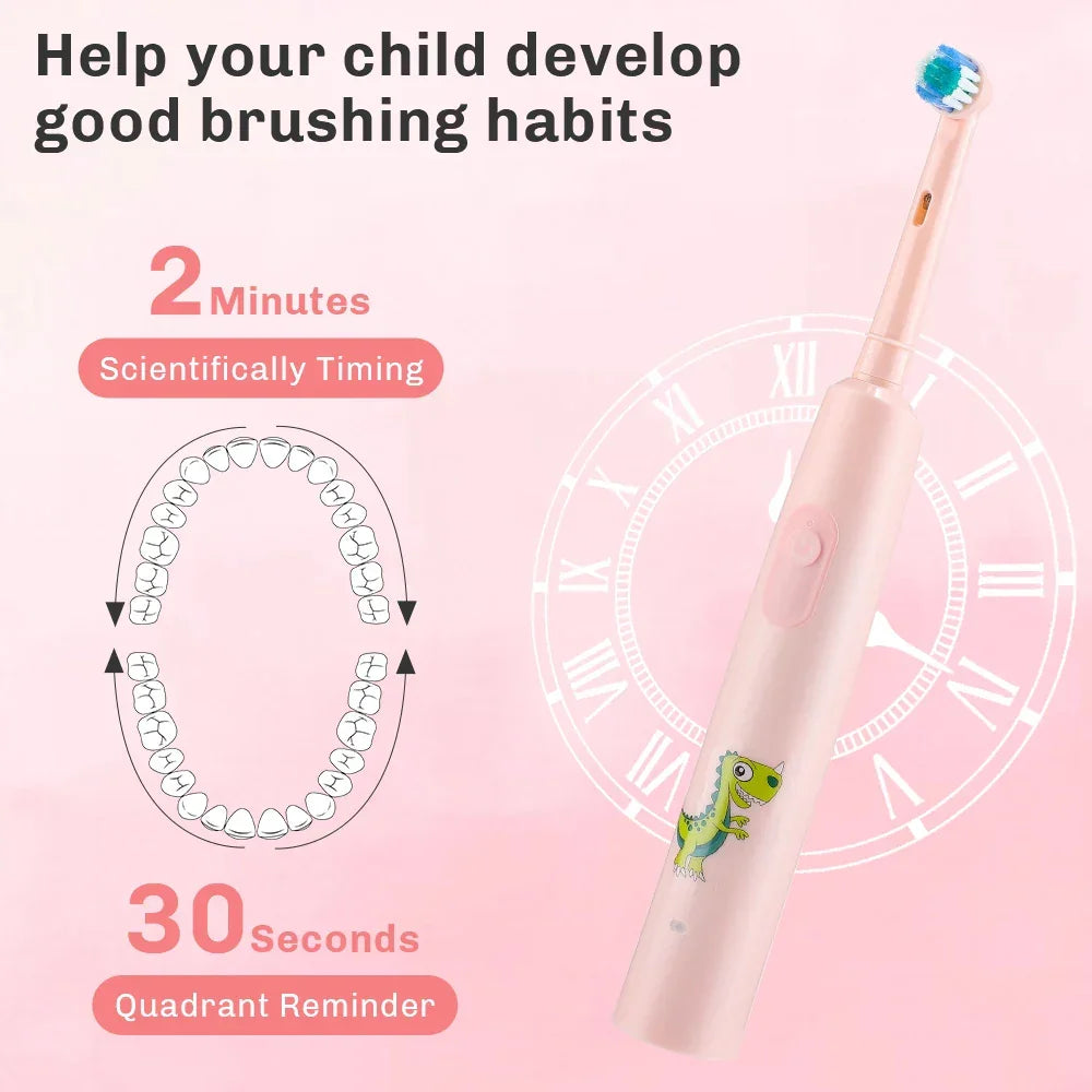 Smart Rotating Timing Electric Toothbrush, Rechargeable Rotary Toothbrush with 4 Heads, 5 Modes Setting Teeth Whitening Oral Car Peaceful Pleasures Health and Wellness