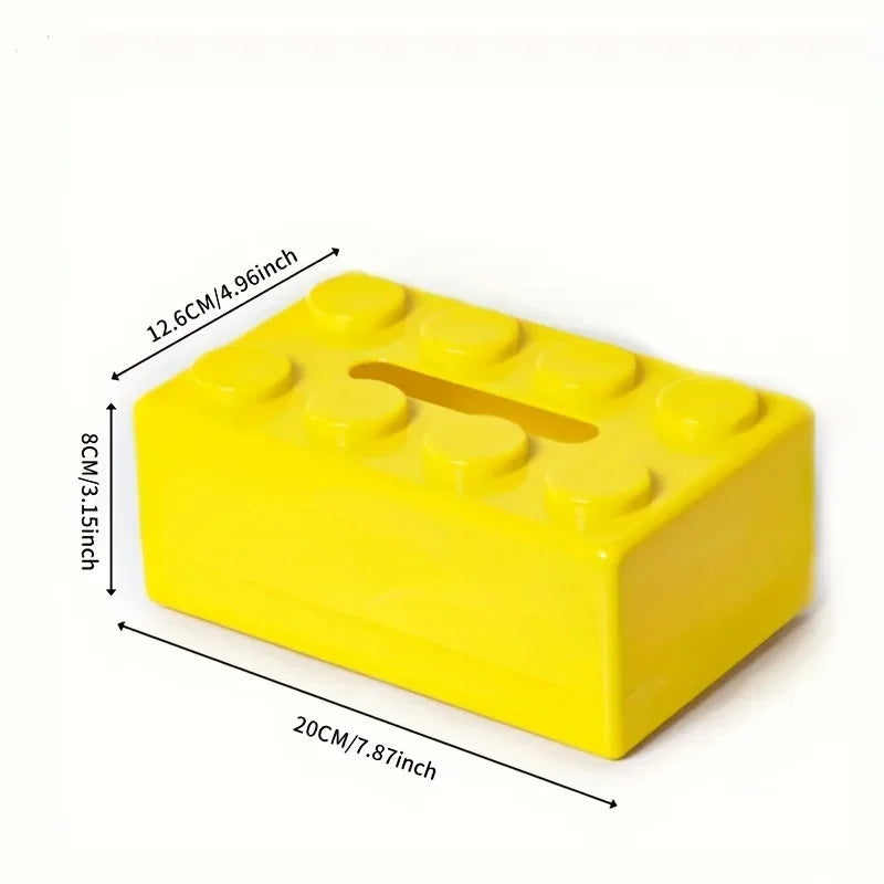 Building Block Tissue Box High Appearance Level Multi-Functional Home Napkin Storage Box Living Room Coffee Table Storage Box Peaceful Pleasures Health and Wellness