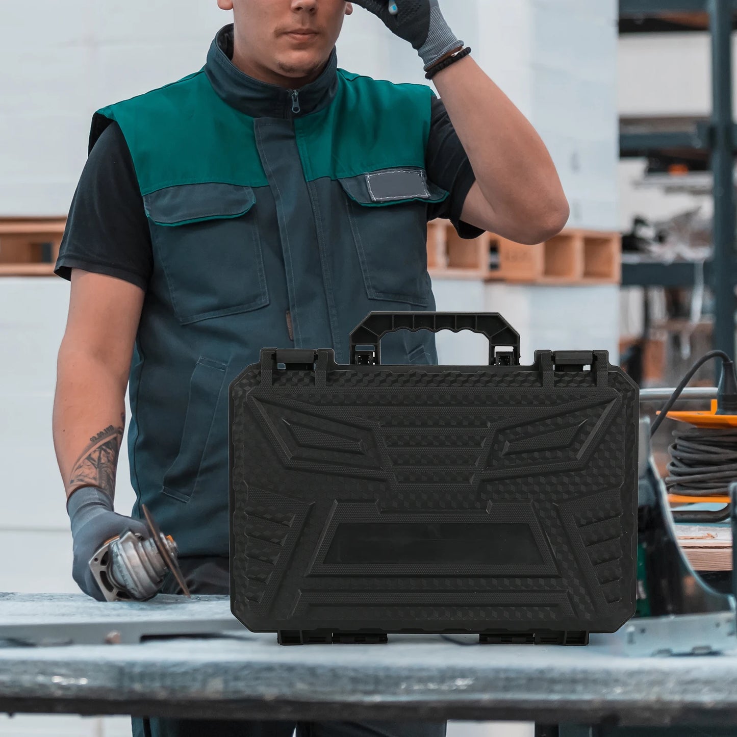 Angle Grinder Plastic Toolbox Lightweight Protective Plastic Box Fits Grinder Batteries and Safety Gear Peaceful Pleasures Health and Wellness