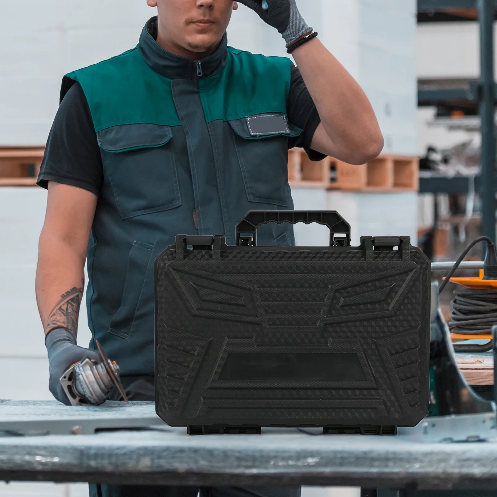 Angle Grinder Plastic Toolbox Lightweight Protective Plastic Box Fits Grinder Batteries and Safety Gear Peaceful Pleasures Health and Wellness