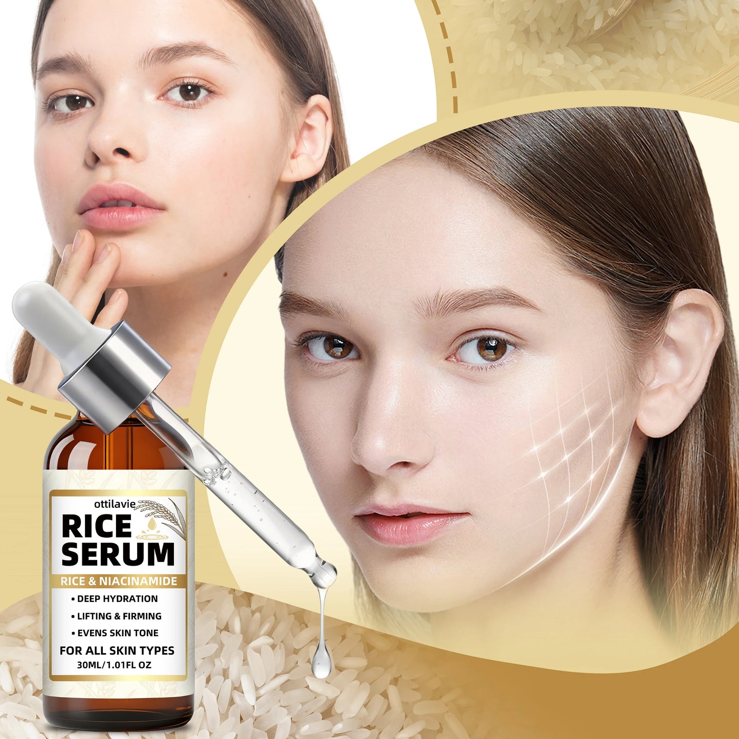 Ottilavie Rice Serum – Lift, Firm & Hydrate All Skin Types