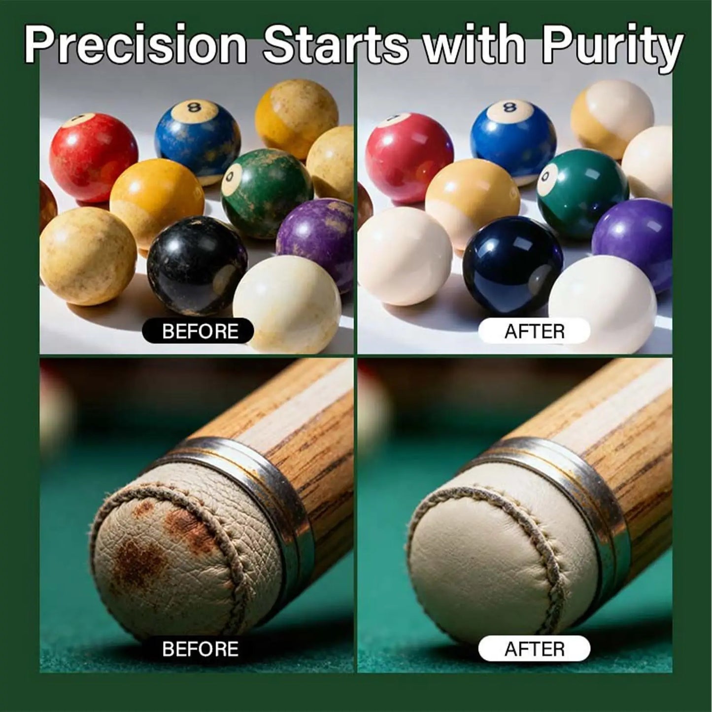 Professional Billiard Ball Cleaner Kit 100ml Scratch Renewal Spray & Microfiber Towel For Cleans, Polishes, Home & Club Use Peaceful Pleasures Health and Wellness