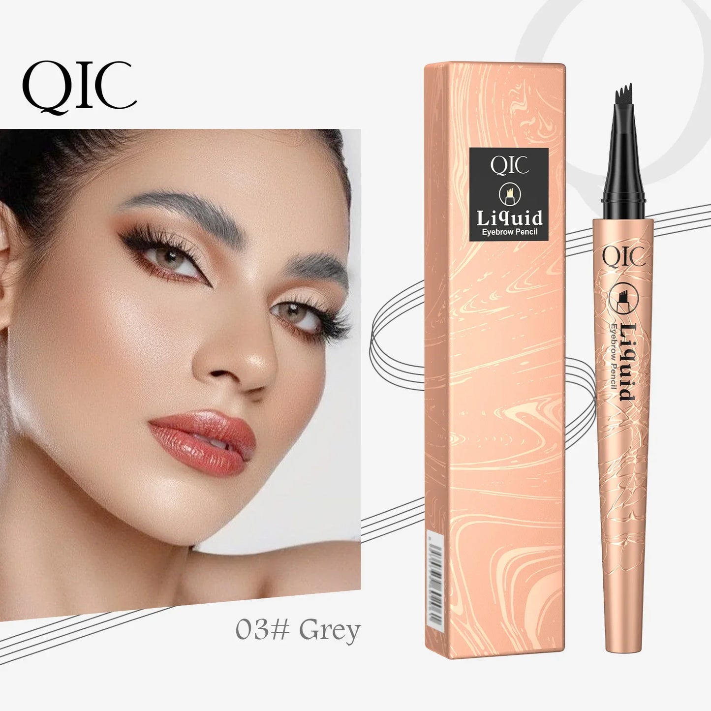 QIC 4-Tip Microblading Eyebrow Pen – Waterproof, 4 Colors