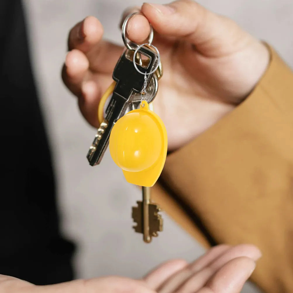 4Pcs Safety Hat Bottle Opener Keychain Creative Construction Party Favors Mini Construction Hat Pendant Key Chains for Builders Peaceful Pleasures Health and Wellness
