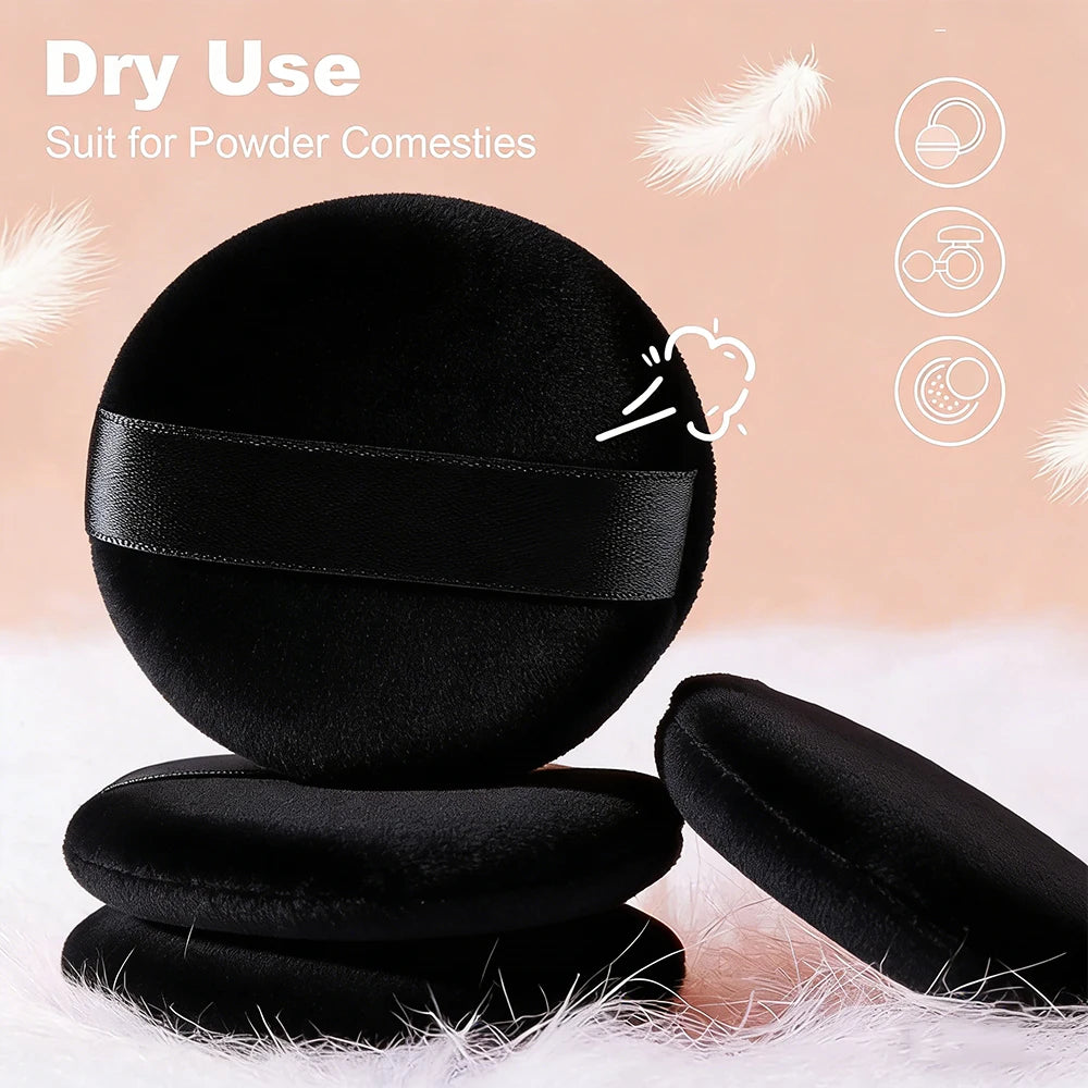 Powder Puff Makeup Sponge Set 5-10 Pcs | Washable Round Puff