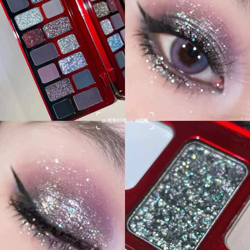 DIKALU 16-Color Eyeshadow Palette – Matte, Shimmer & Glitter