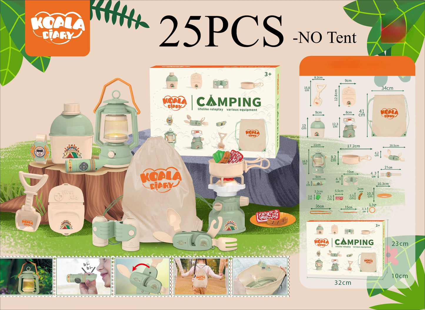 Kids Camping Explorer Set – Tent, Campfire & Binoculars Toy