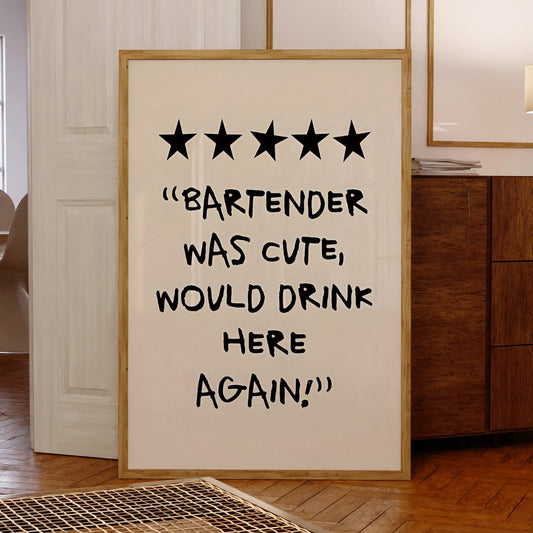 Bartender Bar Cart Canvas Wall Art Print | Home Bar Decor Canvas Wall Art Peaceful Pleasures Health and Wellness