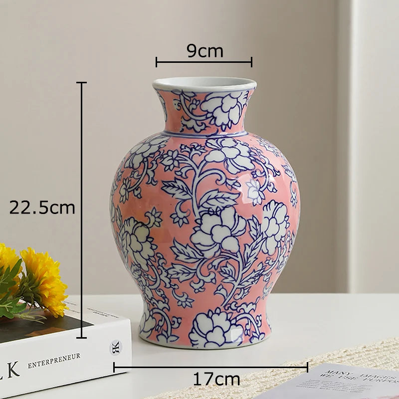 Blue & White Porcelain Vase | Tabletop Flower Décor