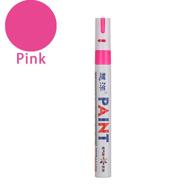 12 White Waterproof Rubber Permanent Paint Marker Pen Car Tyre Tread