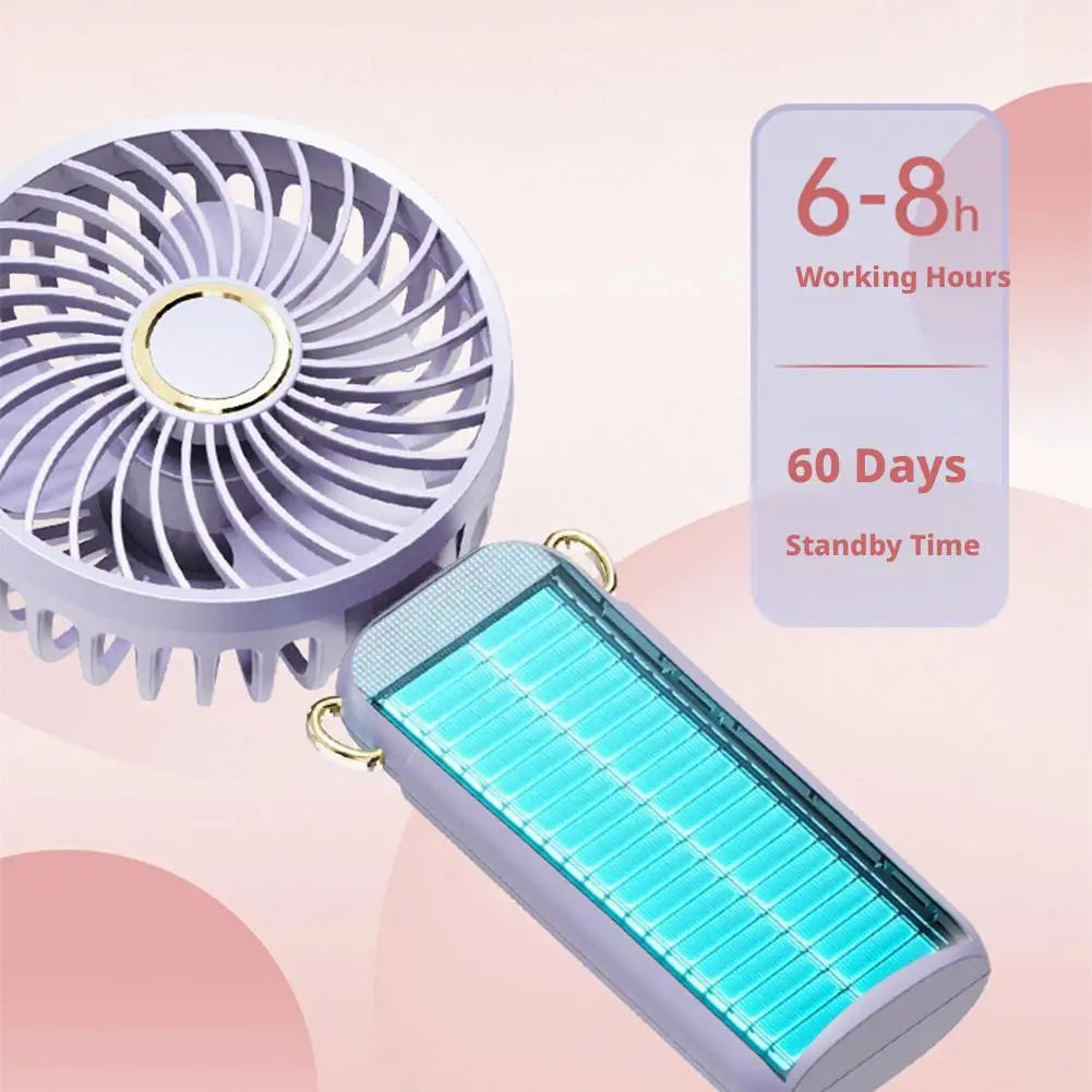 Portable Handheld Mini Fan 6 Speed 90° Foldable Fan LED Digital Display 3600mAh Rechargeable Cooling Fan for Outdoor Travel Peaceful Pleasures Health and Wellness