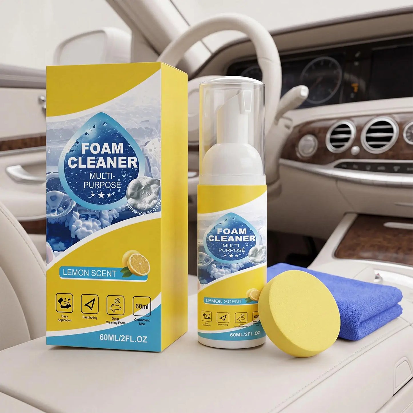 60ml Multi-Purpose Foam Cleaner | Car, Home & Kitchen