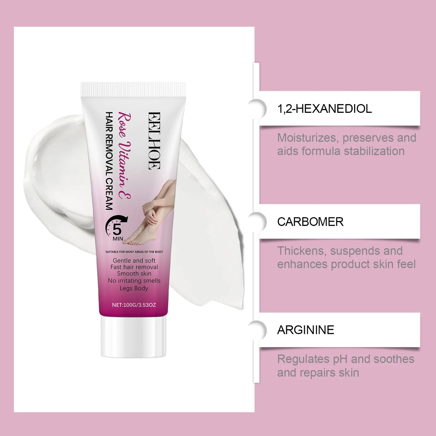 Gentle Hair Removal Cream – Painless Depilatory for Men & Women
