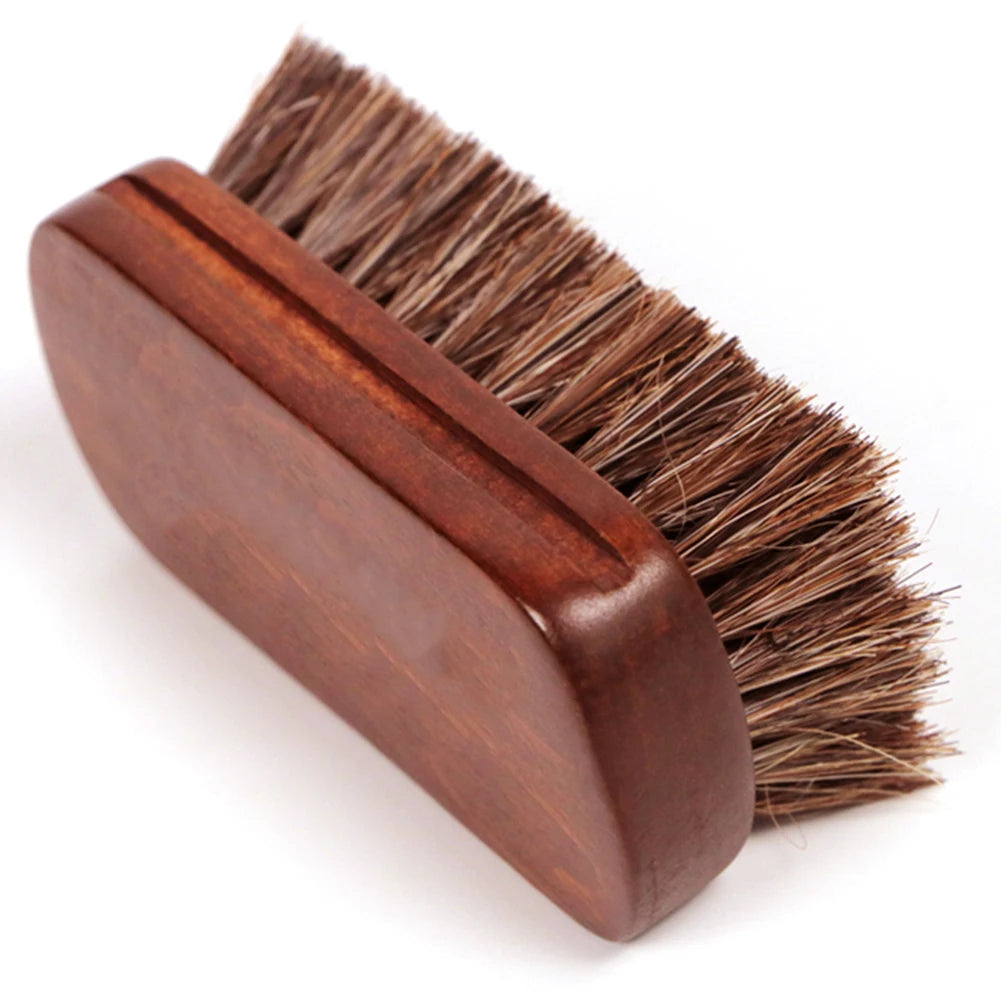 Car Interior Leather Textile Cleaning Brush with Horsehair Bristle Wood Handle Peaceful Pleasures Health and Wellness