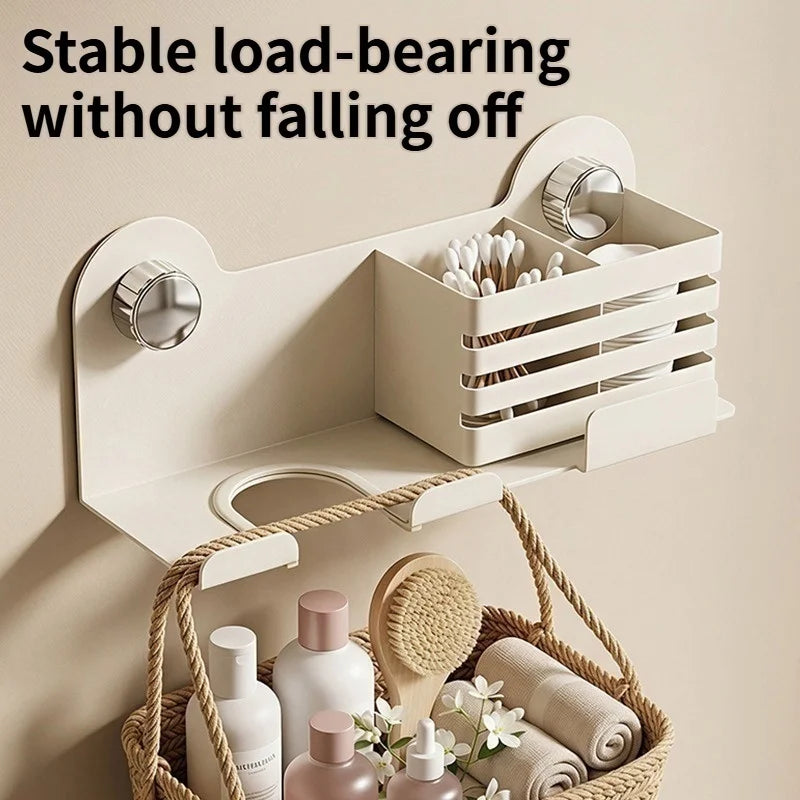 Punch-Free Wall Mount Hair Dryer Holder – Suction Cup Rack