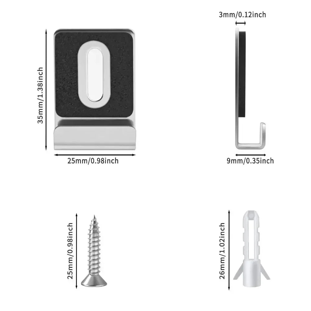 4-Pack Matte Black Stainless Steel Mirror Clips & Brackets