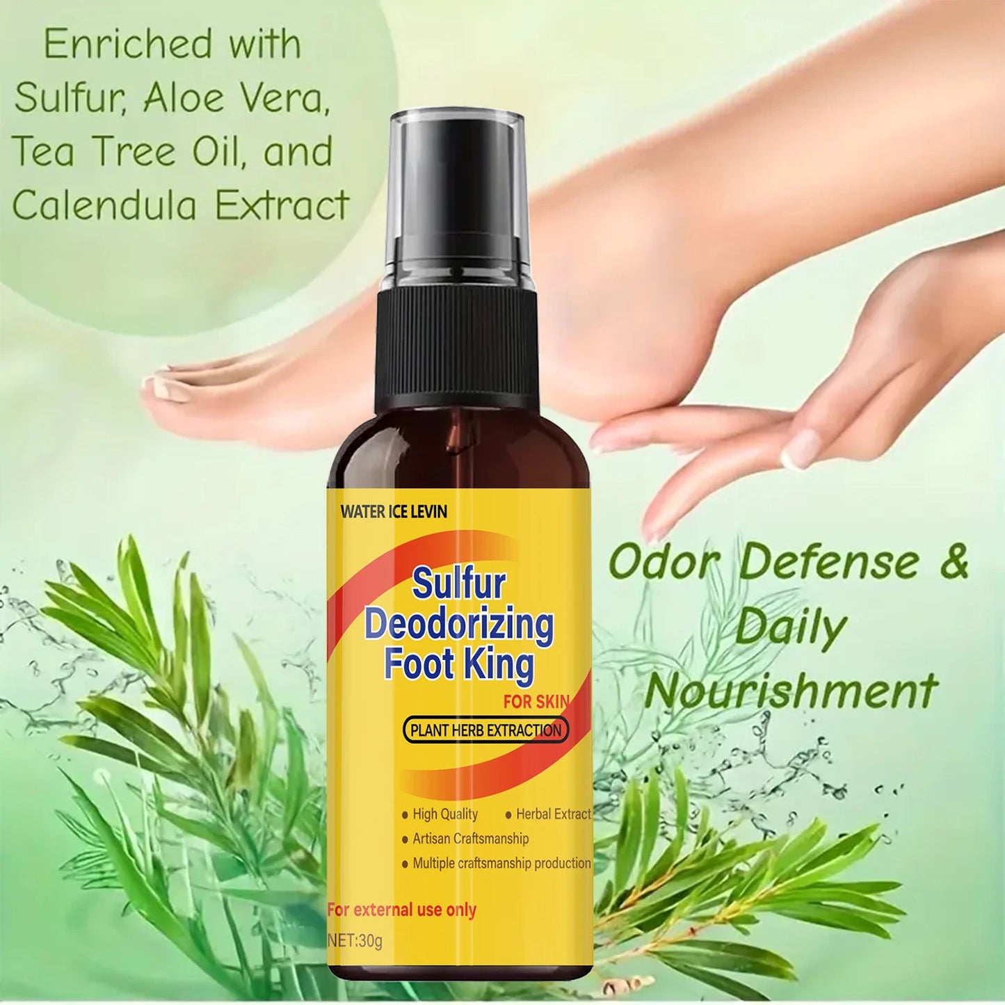 Sulfur Deodorizing Foot Spray – Herbal Odor Control & Moisturizer
