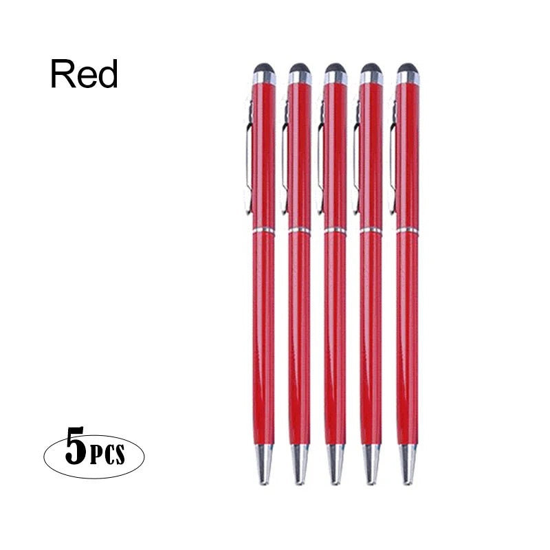 Metal Ballpoint Stylus Pen Touch Pen For Cell Phone Electrostatic Accessories Universal Tablet Pencil Android ipad Peaceful Pleasures Health and Wellness Red(5pcs)
