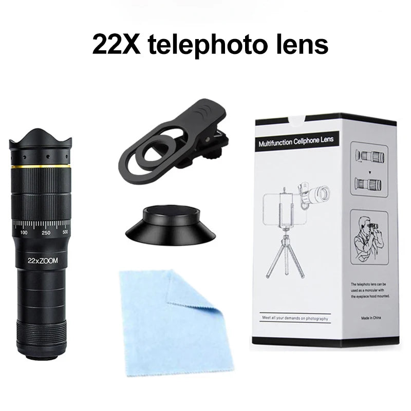 32X Telescope For Phone Mobile Photography Lens Zoom For Cell Camera For iPhone Zoom Mobile Lens Microscope For Phone Lenses Peaceful Pleasures Health and Wellness 22X telephoto lens