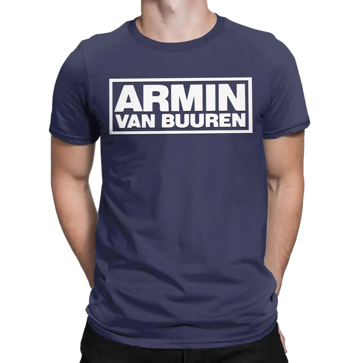 Men's T-Shirts Armin Buuren Awesome Pure Cotton Tee Shirt Short Sleeve Logo T Shirts O Neck Clothes Gift Idea Peaceful Pleasures Health and Wellness Navy Blue L