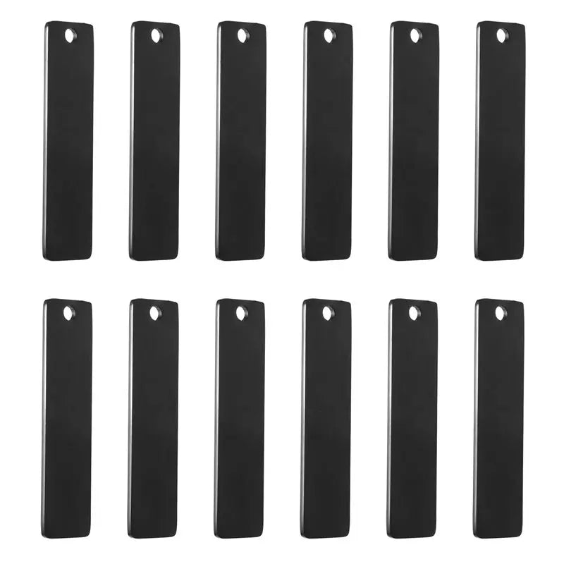 A36T-24X Engravable Metal Keychain Blanks For Laser-Engraving, 2Inch X 1/2Inch Stainless Steel Rectangle Stamping Blanks Peaceful Pleasures Health and Wellness