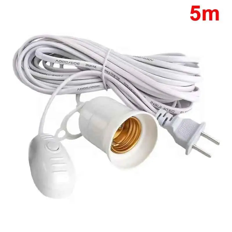 5/8M Lamp Bases Universal With Switch Led Bulb Socket Adapter Suspension E27 Screw Lamp Holder Peaceful Pleasures Health and Wellness 5m