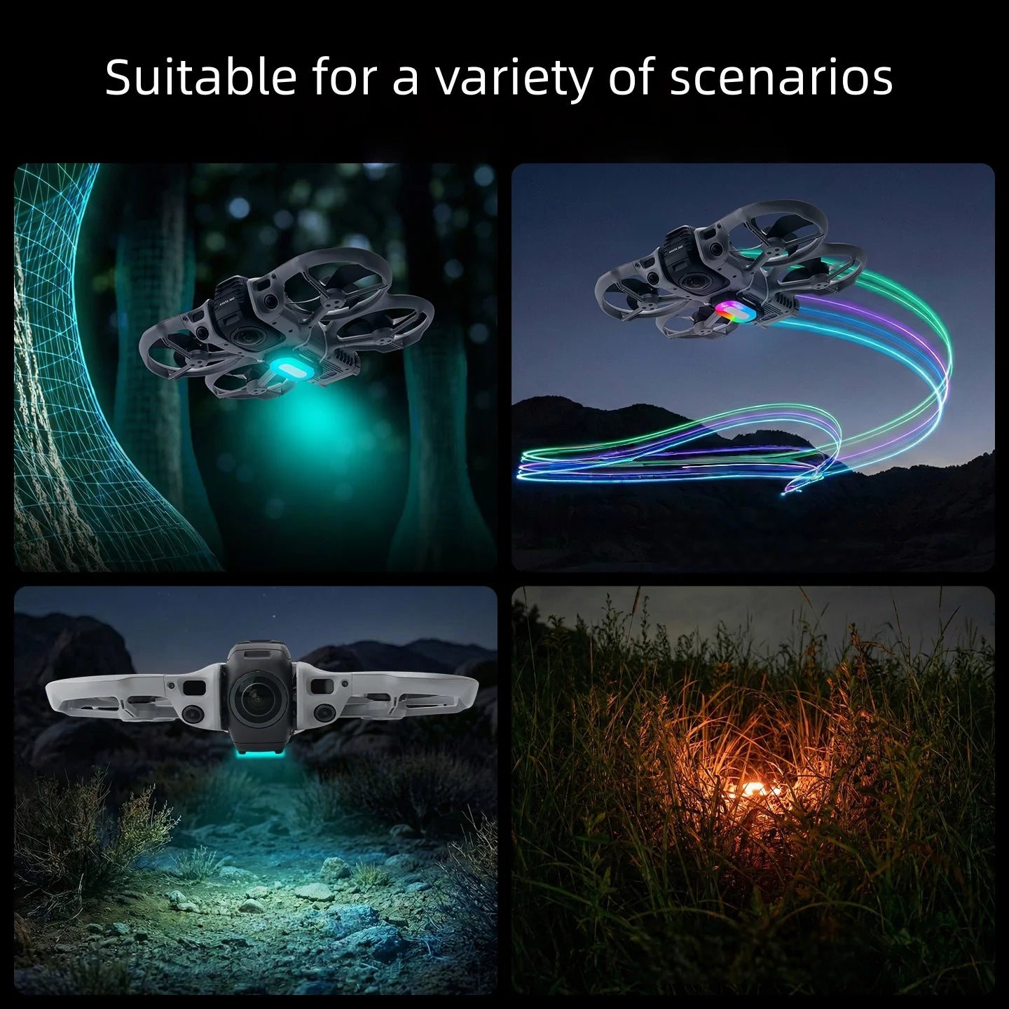 Long Battery Life Up To 180 minutes For DJI AVATA 360 Spotlight Color-Changing Illuminated Landing Gear Photography Accessory Peaceful Pleasures Health and Wellness