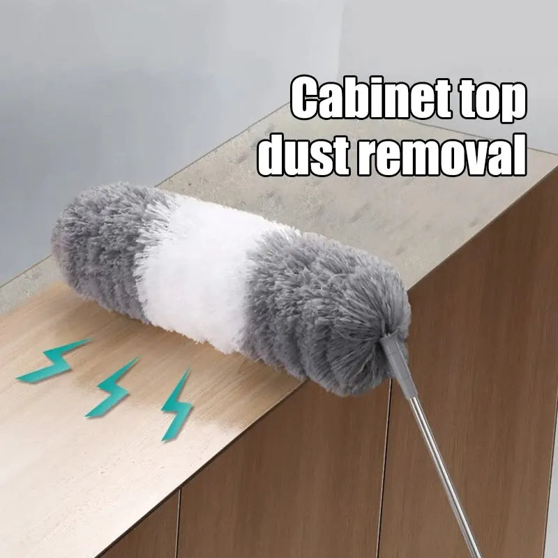 6 Brush Heads 2.8 Meter One Pole Multi Head Dust Collector Extended Ultra-Fine Fiber Ceiling Sweeping Brush Chicken Feather Dust Peaceful Pleasures Health and Wellness