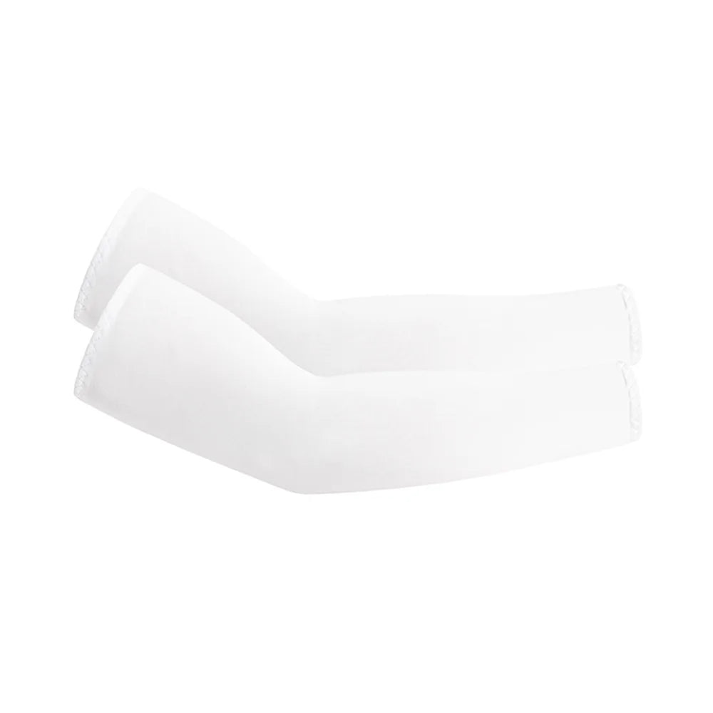 Cycling Sun Protection Ice Silk Sleeves Comfortable Breathable and UV-resistant Arm Protection Sleeves for Outdoor Cycling Peaceful Pleasures Health and Wellness white-1pair