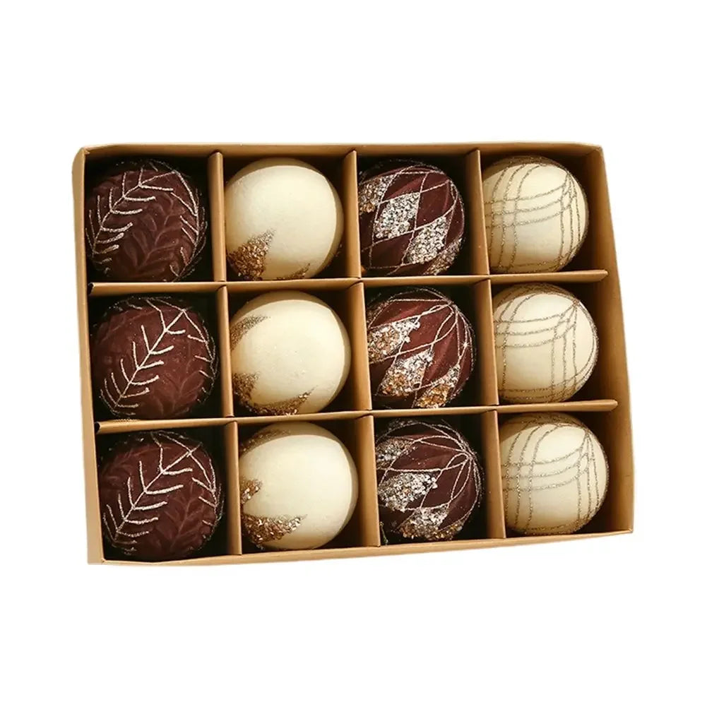 Velvet Christmas Ball Ornaments Set of 12 – Soft Flocked Décor