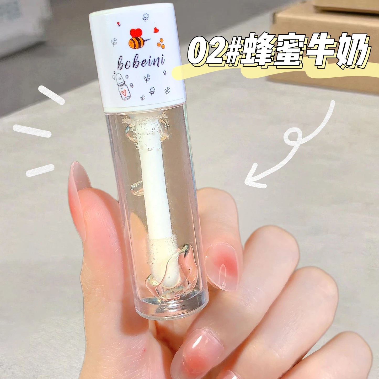 Peach Honey Lip Oil Plump Moisturizing Non-sticky-hydrating Gloss Long-lasting clear liquid lip Balm Peaceful Pleasures Health and Wellness 02 Honey milk