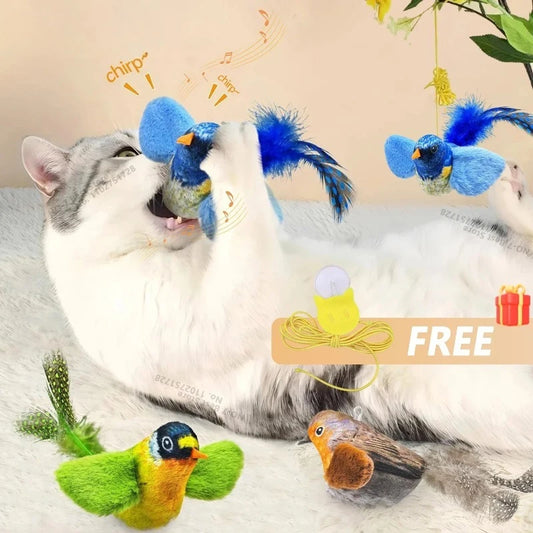 Interactive Bird Cat Toy with Catnip & Chirping Sound Interactive Cat Toy Peaceful Pleasures Health and Wellness