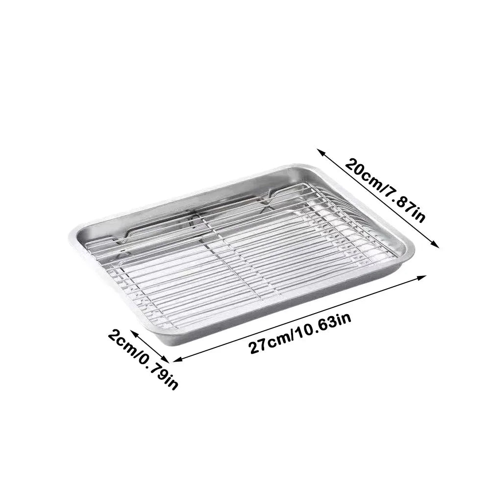 Stainless Steel Baking Pan with Cooling Rack | 4 Sizes